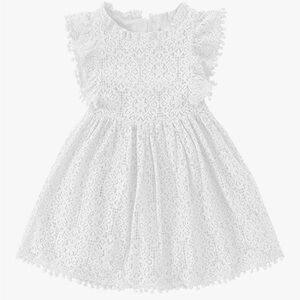 White Lace Girls Dress 3T